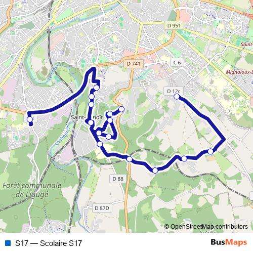 S17 bus Line Map