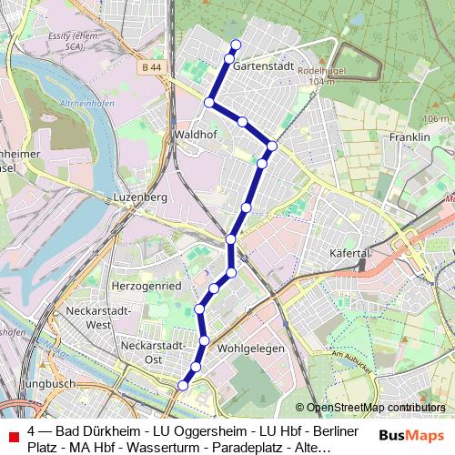 4 tram Line Map