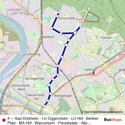 4 tram Line Map