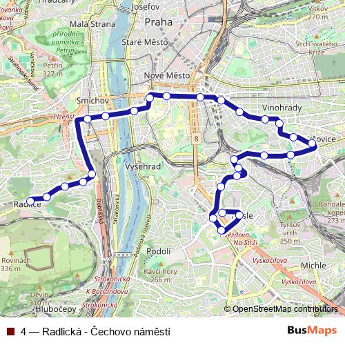 4 tram Line Map