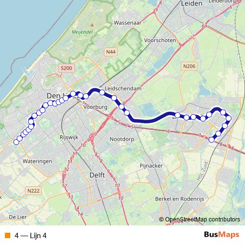 4 tram Line Map