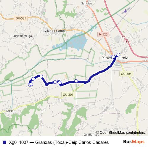 Xg611007 bus Line Map