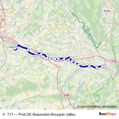 T17 bus Line Map