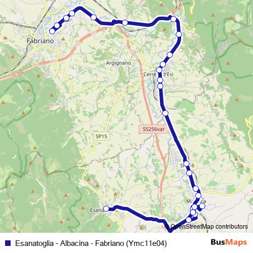 Esanatoglia - Albacina - Fabriano (Ymc11e04) bus Line Map