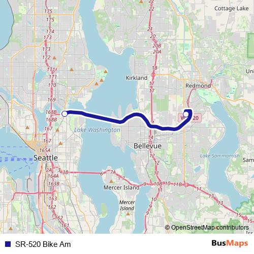 SR-520 Bike Am bus Line Map