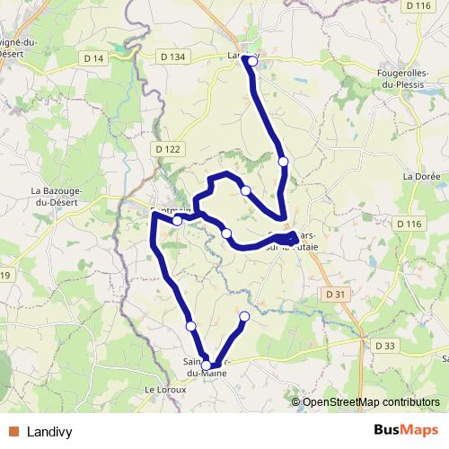 Landivy bus Line Map