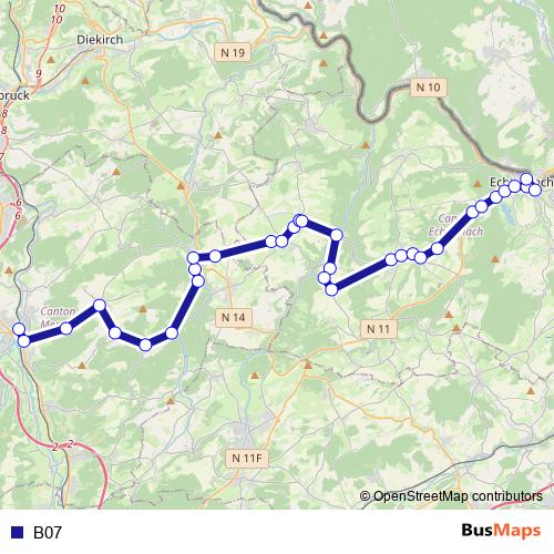 B07 bus Line Map