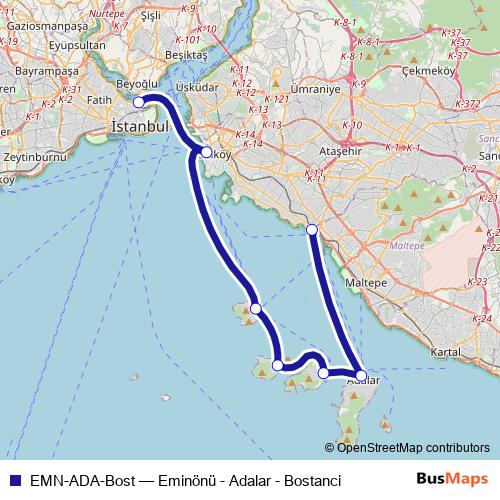 EMN-ADA-Bost ferry Line Map
