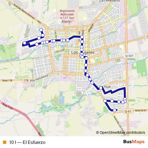 10 I bus Line Map
