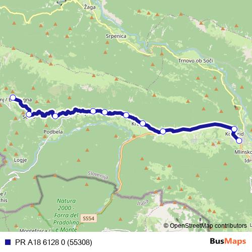 PR A18 6128 0 (55308) bus Line Map