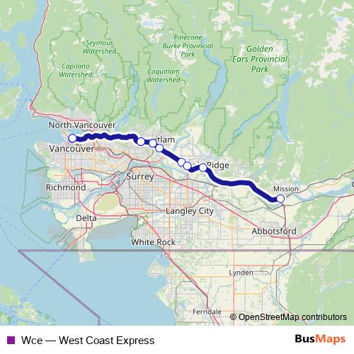 Wce rail Line Map