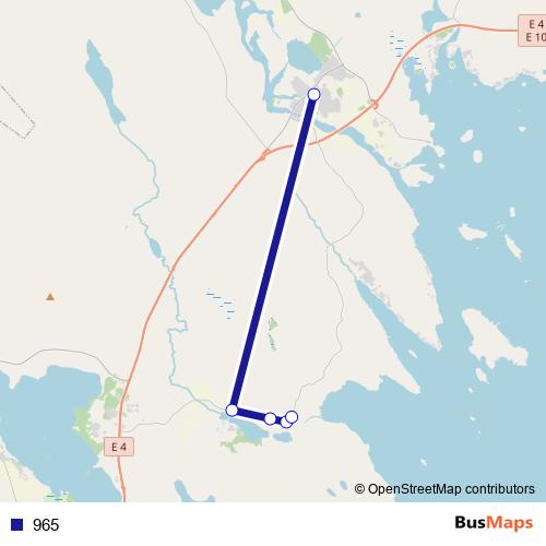 965 bus Line Map