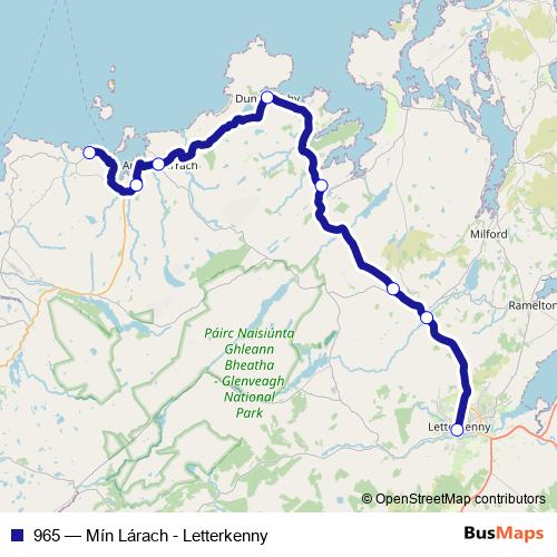 965 bus Line Map