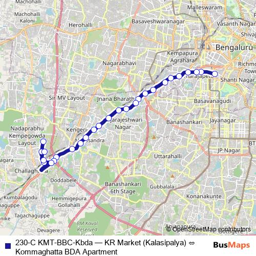 230-C KMT-BBC-Kbda bus Line Map