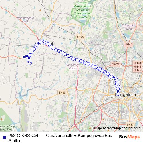 258-G KBS-Gvh bus Line Map