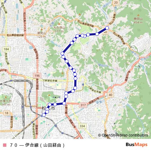 ７０ bus Line Map