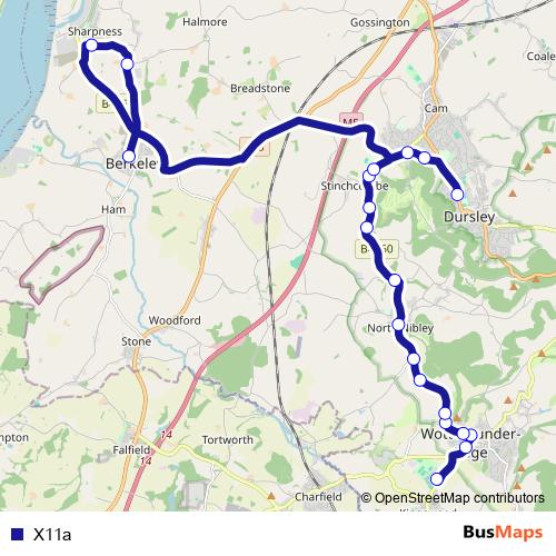 X11a bus Line Map