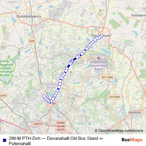 298-M PTH-Dvh bus Line Map