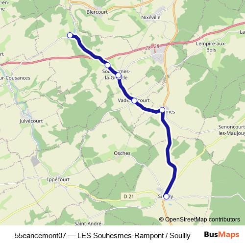 55eancemont07 bus Line Map