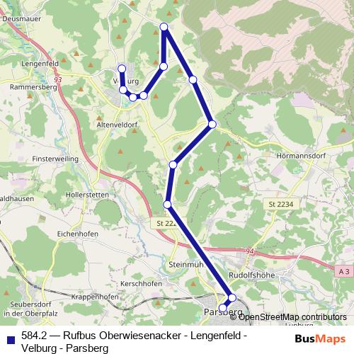 584.2 bus Line Map