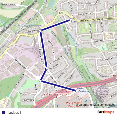 Taxibus1 bus Line Map