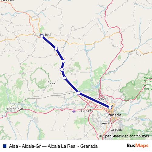 Alsa - Alcala-Gr bus Line Map