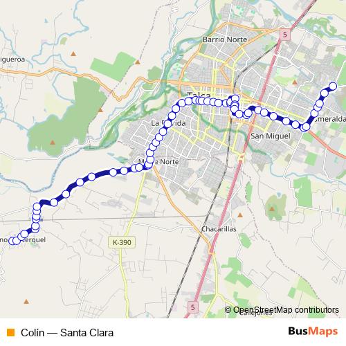 Colín bus Line Map