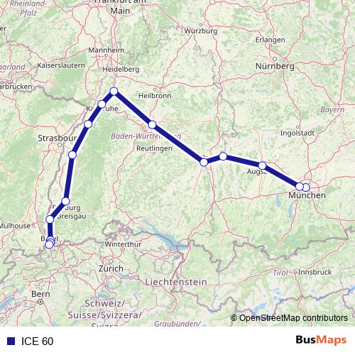 ICE 60 rail Line Map