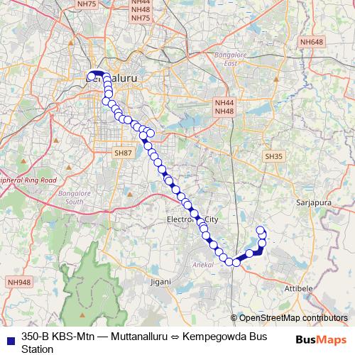 350-B KBS-Mtn bus Line Map