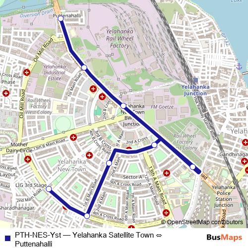 PTH-NES-Yst bus Line Map
