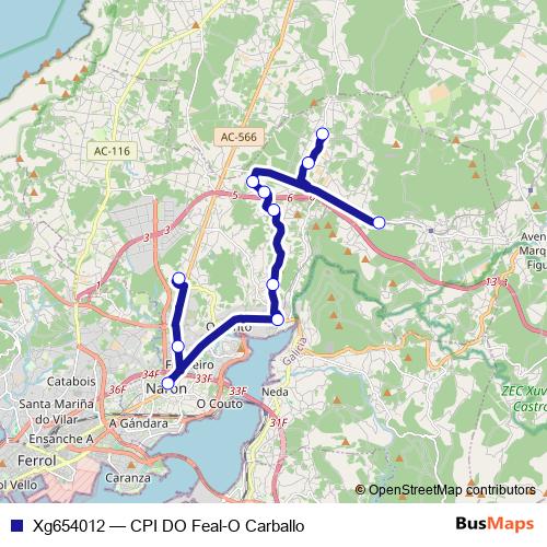 Xg654012 bus Line Map