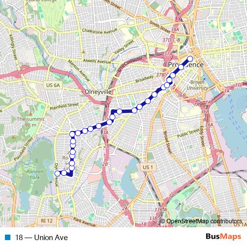 18 bus Line Map