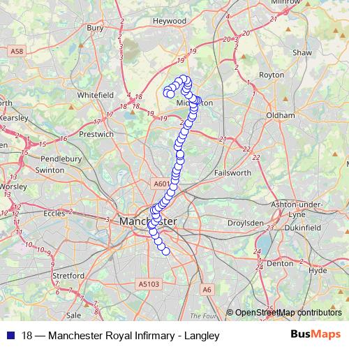 18 bus Line Map