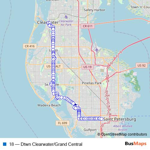 18 bus Line Map
