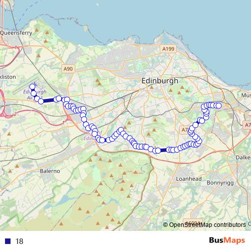 18 bus Line Map