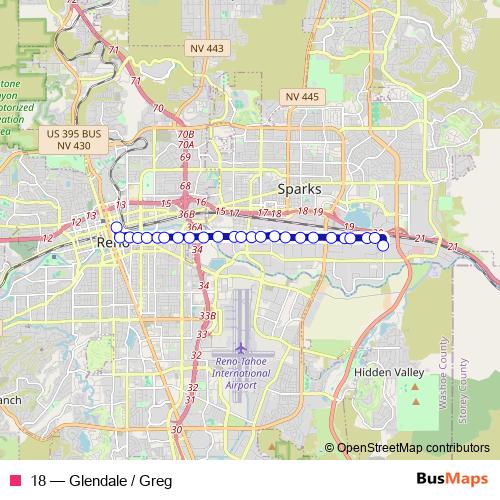 18 bus Line Map