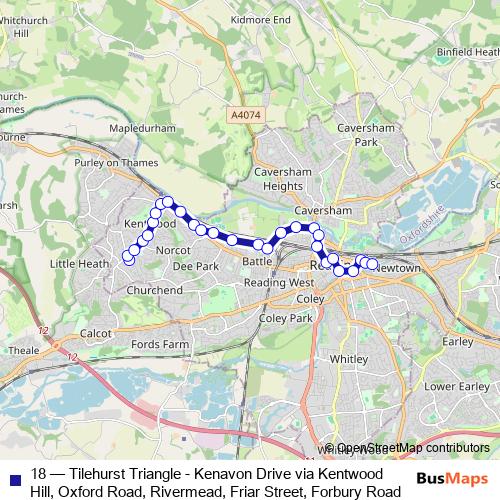18 bus Line Map