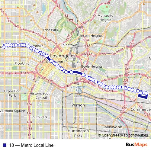 18 bus Line Map