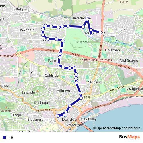 18 bus Line Map