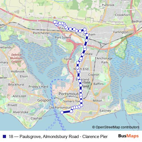 18 bus Line Map