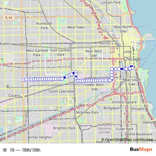 18 bus Line Map