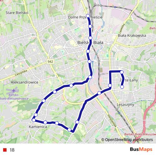 18 bus Line Map