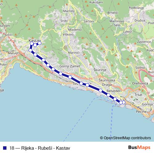 18 bus Line Map