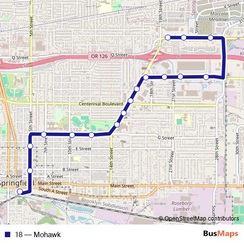 18 bus Line Map