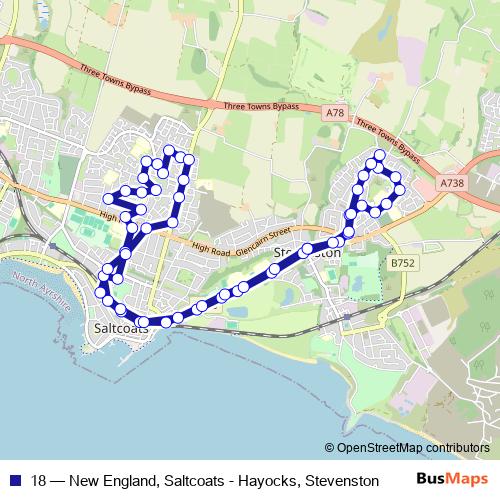 18 bus Line Map