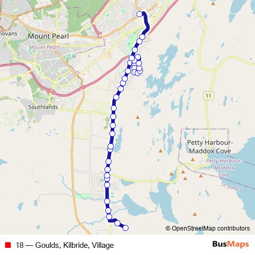 18 bus Line Map