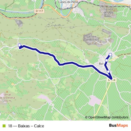 18 bus Line Map