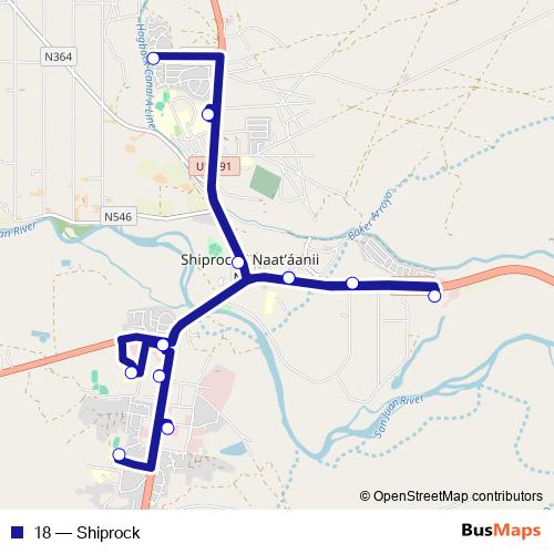 18 bus Line Map