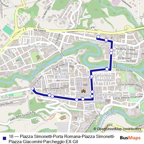 18 bus Line Map