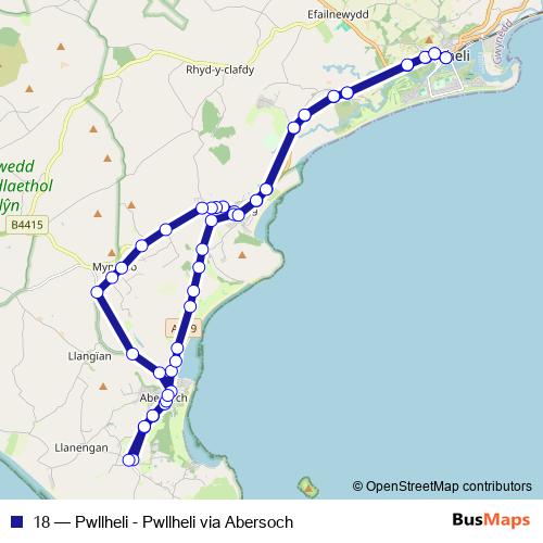 18 bus Line Map
